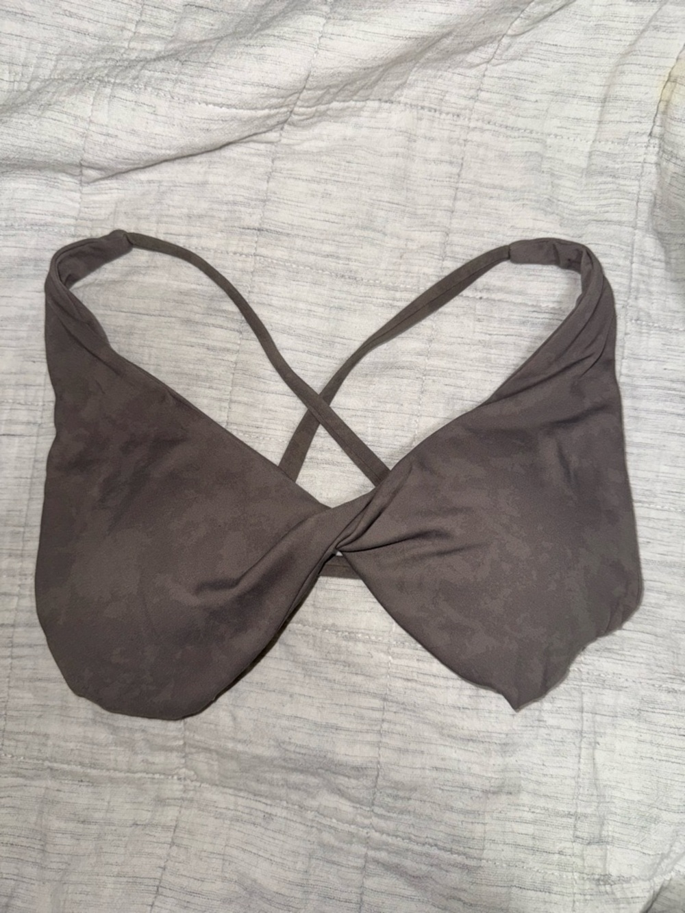 Women’s Crisscross Bralette - Gray/Camo